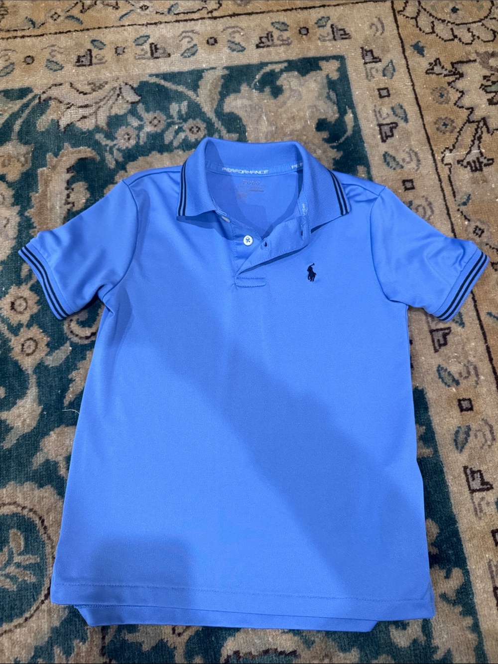 Polo by Ralph Lauren Boys' Royal Blue Short Sleeve Polo with Navy Trim